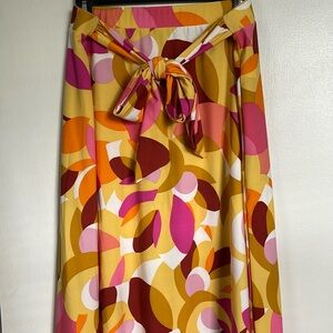 Abstract Knee-Length Skirt